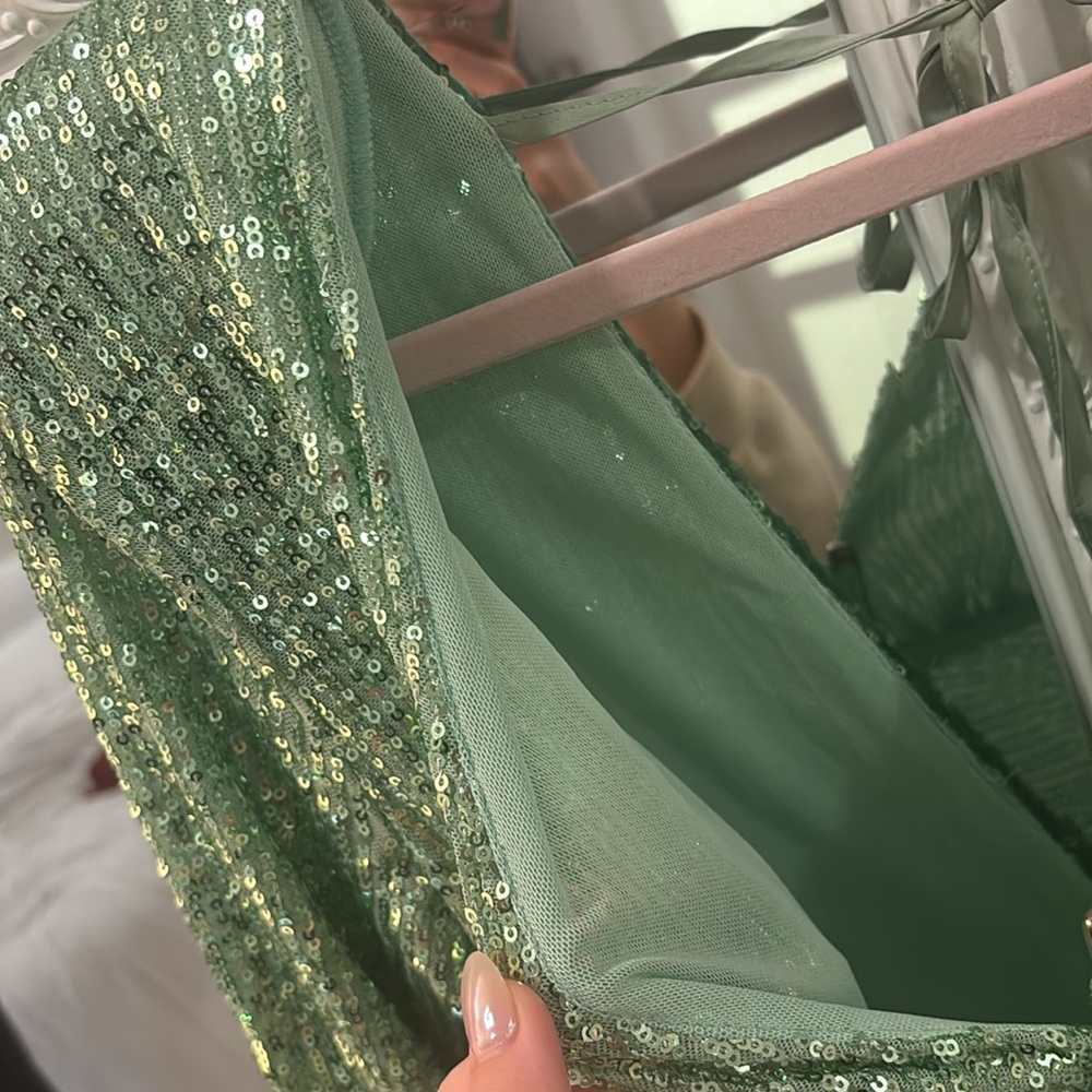 Mint Green Sequins Dress - Picture 8 of 8